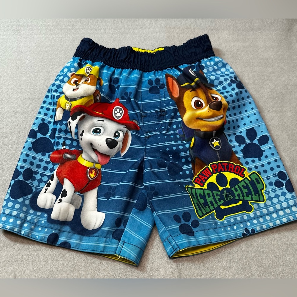 Nickelodeon Boys Paw Patrol Kids colorful blue swim trunks with liner 2T